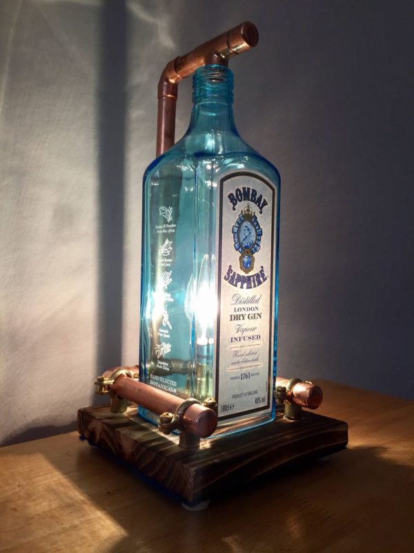 Manualidades con luces LED botella ginebra