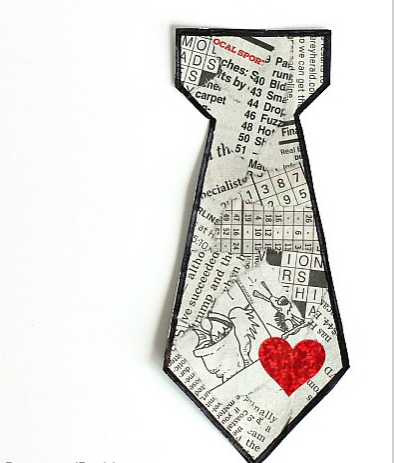 Tarjetas para el día del padre con materiales reciclados corbata con corazón