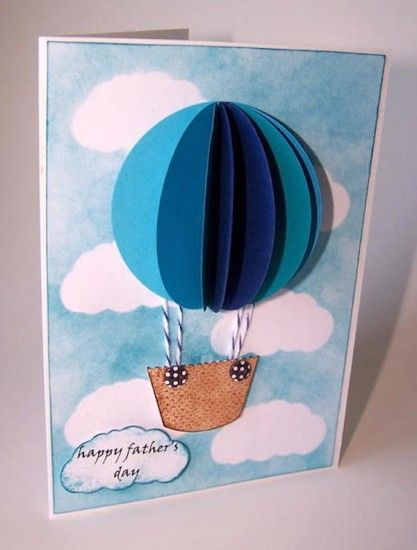 Tarjetas para el día del padre con materiales reciclados globo 3D