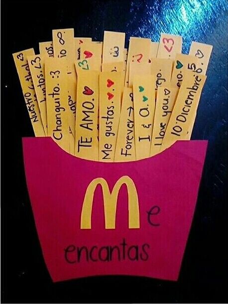 Tarjetas para el día del padre con materiales reciclados patatas McDonald's