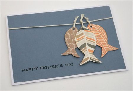 Tarjetas para el día del padre con materiales reciclados peces