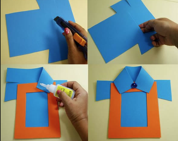 Manualidades para el Día del Padre con Goma Eva portafotos camisa