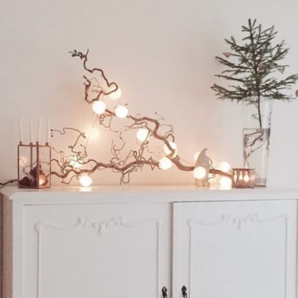 Como hacer arbol navidad ramas secas con luces grandes