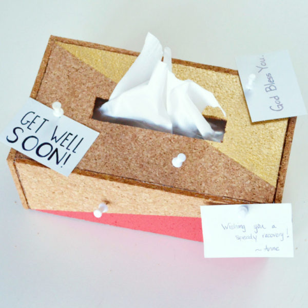 Mejores manualidades con corcho FOTOS caja pañuelos