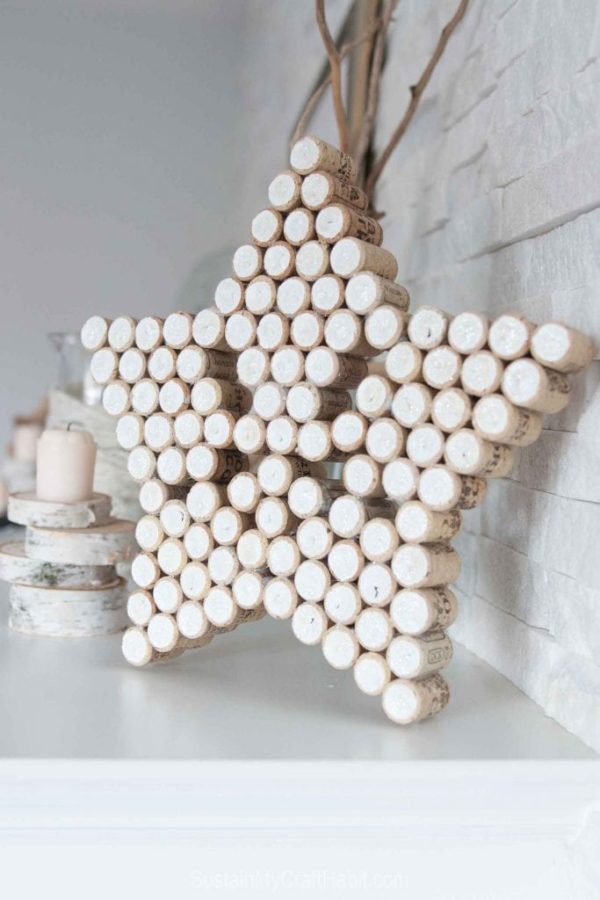 Mejores manualidades con corcho MANUALIDADES CORCHO BLANCO estrella navidad