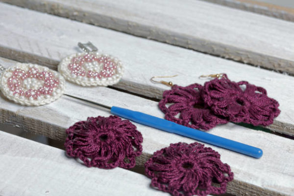 Mejores manualidades ganchillo pendientes lilas
