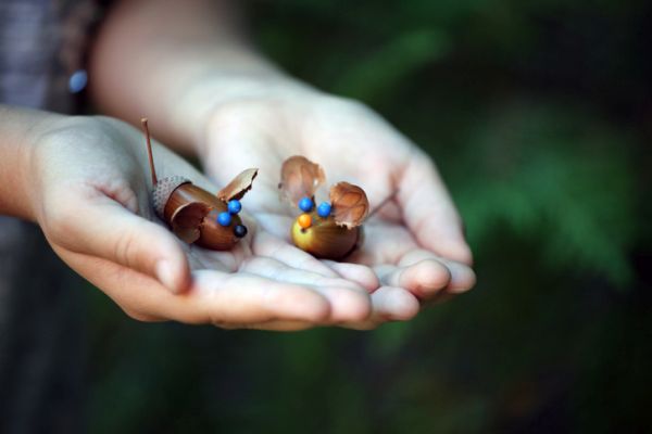 Manualidades para niños dia del arbol ratones de bellotas 