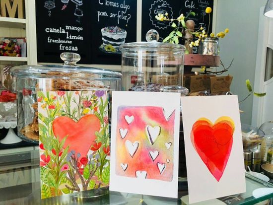 Postales de corazones