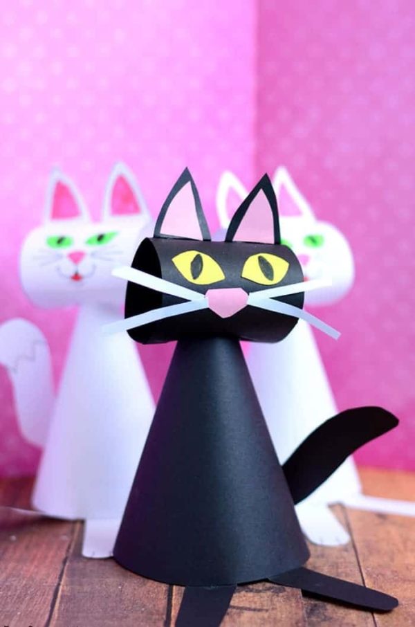 Mejores manualidades dia internacional gato con cartulina