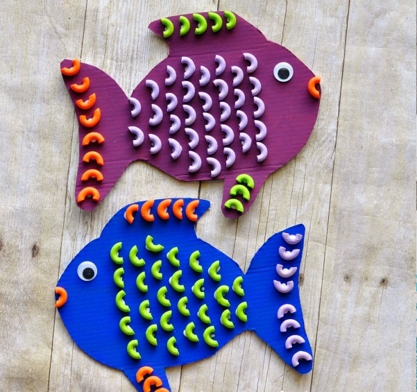 Manualidades faciles de verano para ninos FOTOS peces pasta