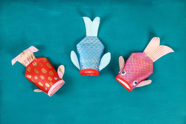 Manualidades faciles de verano para ninos peces rollo 