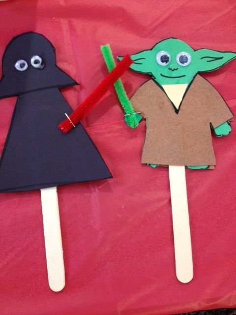 Manualidades de Star Wars para niños en palos muñecos