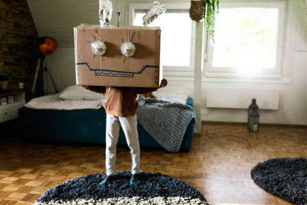 Juguetes reciclados cabeza de carton