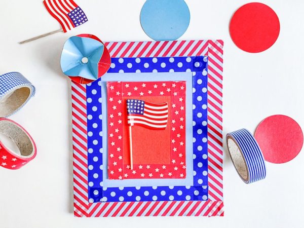 Las mejores tarjetas hechas a mano para el dia de independencia de los estados unidos con washi tape