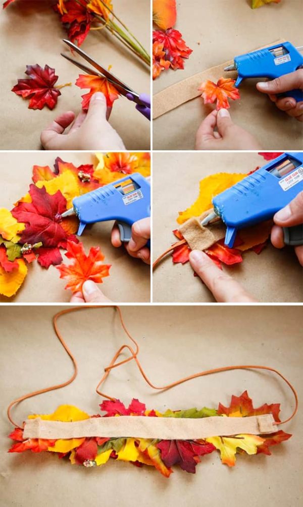 20 ideas para hacer manualidades con hojas secas de los árboles diadema