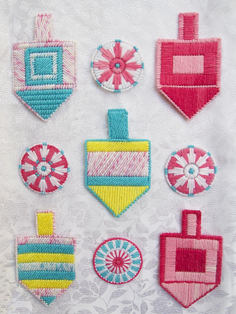 Ideas de manualidades para ninos para el dia de hanukkah FOTOS adornos bordados