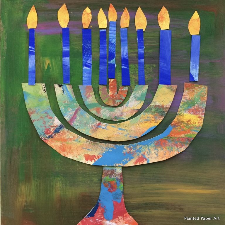 Ideas de manualidades para ninos para el dia de hanukkah FOTOS menorah papel pintado