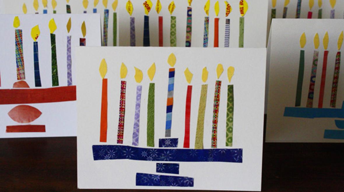 Ideas de manualidades para ninos para el dia de hanukkah FOTOS velas cartulina