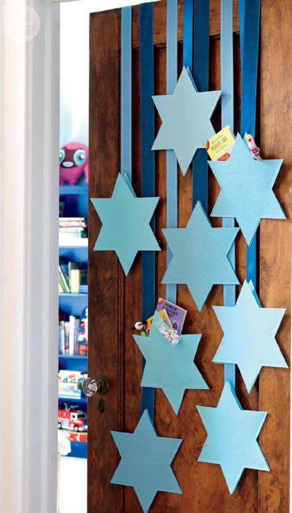 Ideas de manualidades para ninos para el dia de hanukkah bolsa estrella david 