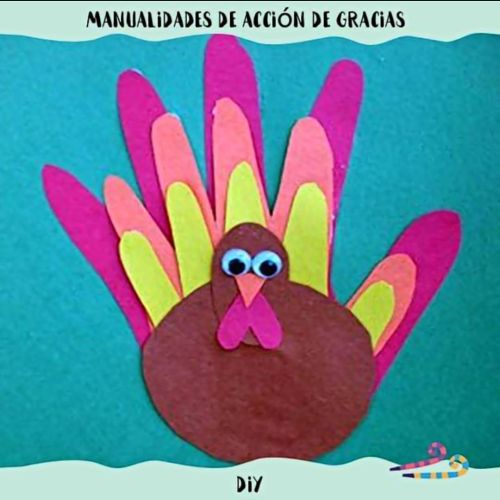 Pavo de Acción de Gracias tridimensional manualidad