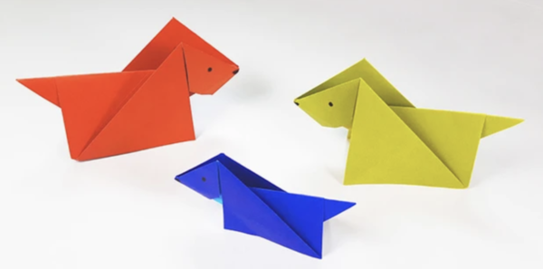 los Origami más sencillos para hacer con personas mayores y celebrar el Día Mundial del Origami perritos colores